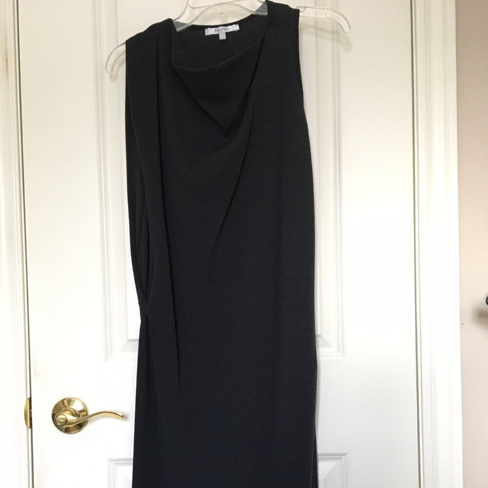 Knitted sheath dress in dark-grey melange, IT42